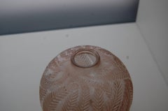 Press Blown Glass Art Deco 'Palmes' Cabinet Vase by Rene Lalique