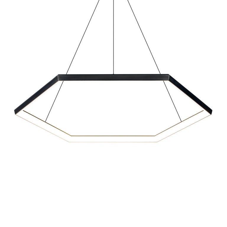 Hexia Hx46 Black Hexagon Geometric Modern Led Chandelier Light Fixture