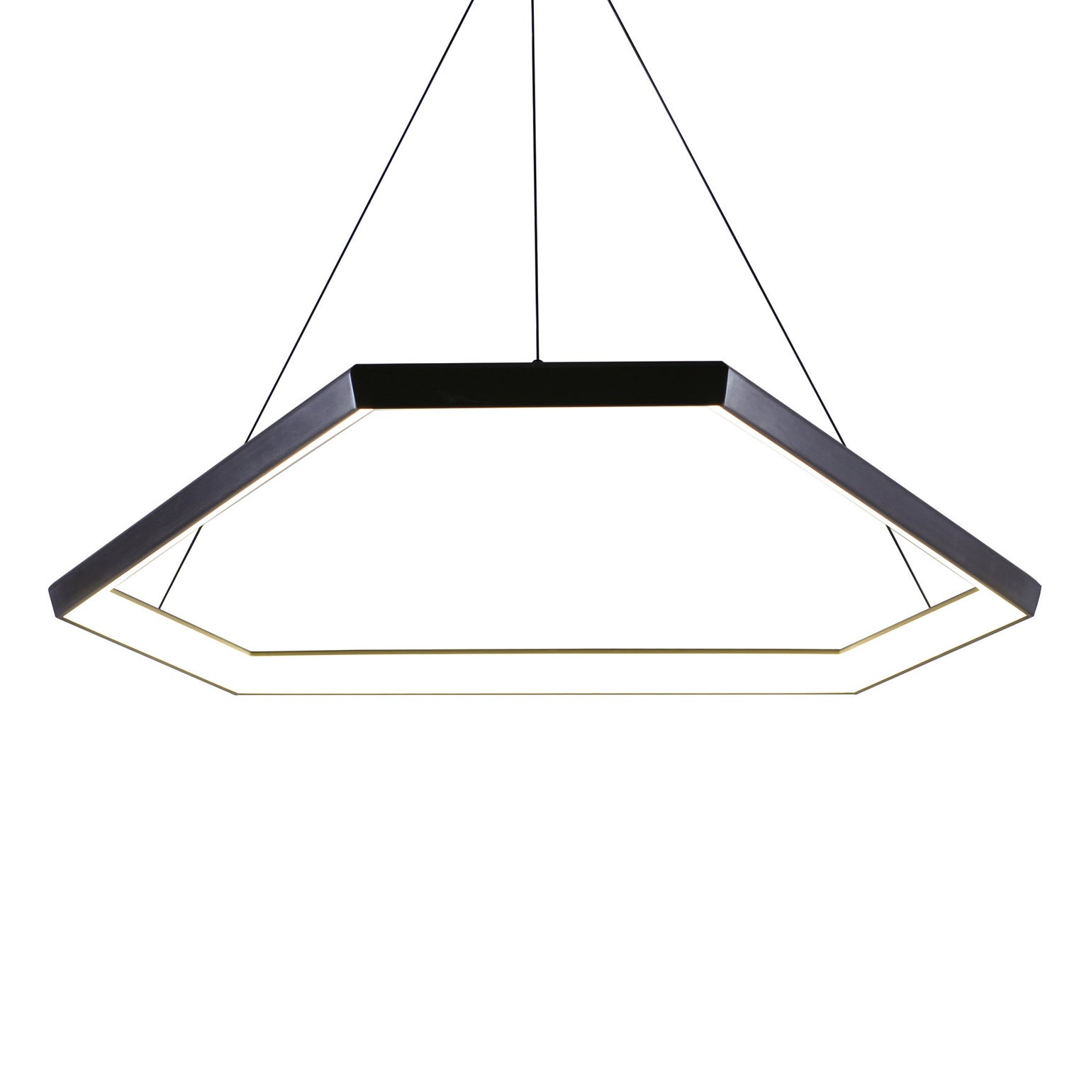 Ditri Dx34 Black Hexagon Geometric Modern Led Chandelier Light Fixture