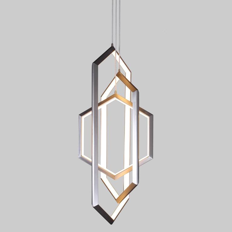 Contemporary Hexagon Geometric Modern Chandelier Orbis Vx46 Light Fixture
