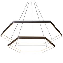 Contemporary Hexagon Geometric Modern Chandelier, Cascade HXC46 Light Fixture