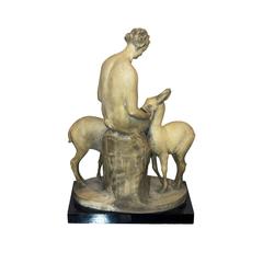Statue en grès et bois:: Faunessa par Guido Cacciapuoti:: vers 1930