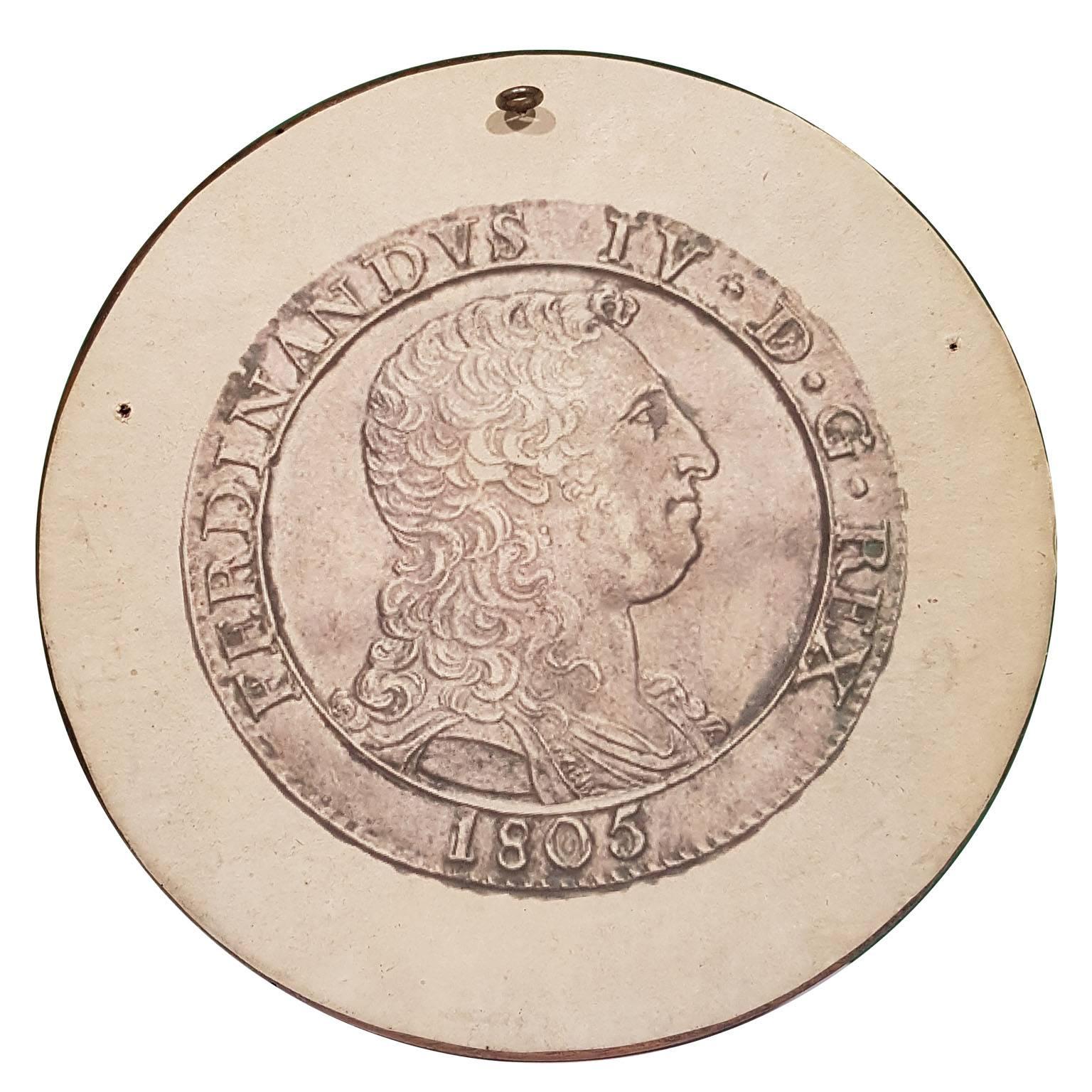19th Century Low Relief of Ferdinando IV Borbone For Sale