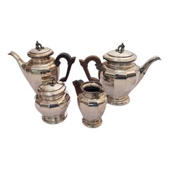 Antique Tea and Coffee Silver Set, Silver 800 by Enrico Messulam for Bolli Milan