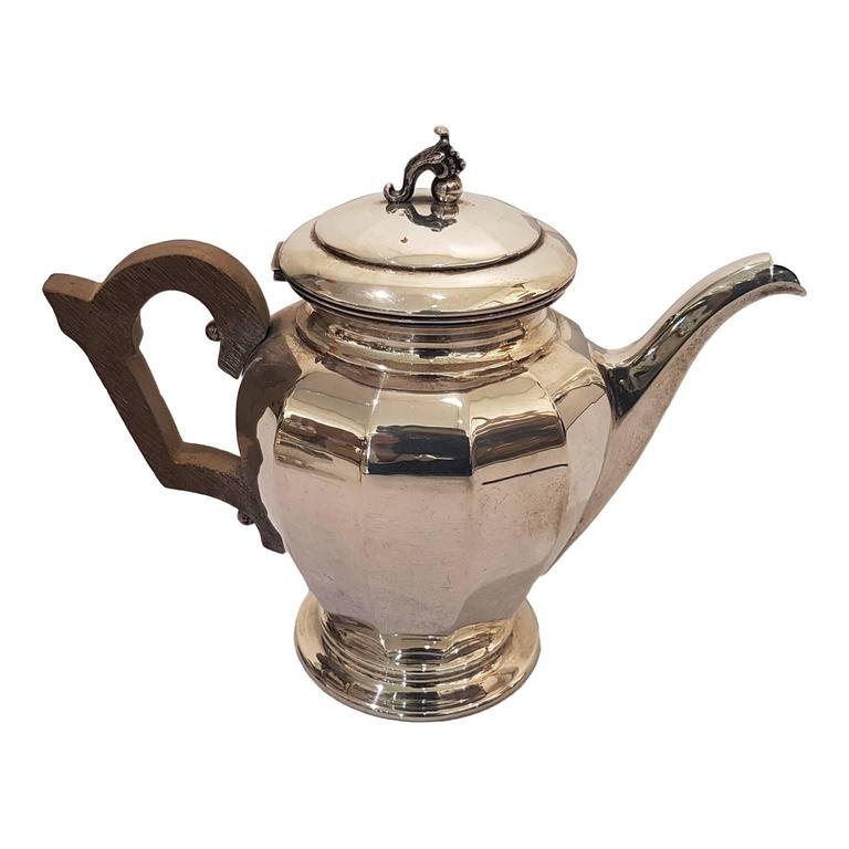 Italian Tea and Coffee Silver Set, Silver 800 by Enrico Messulam for Bolli Milan For Sale