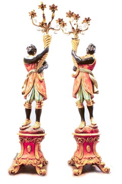 Couple of Decorated Candleholders, 20th Century