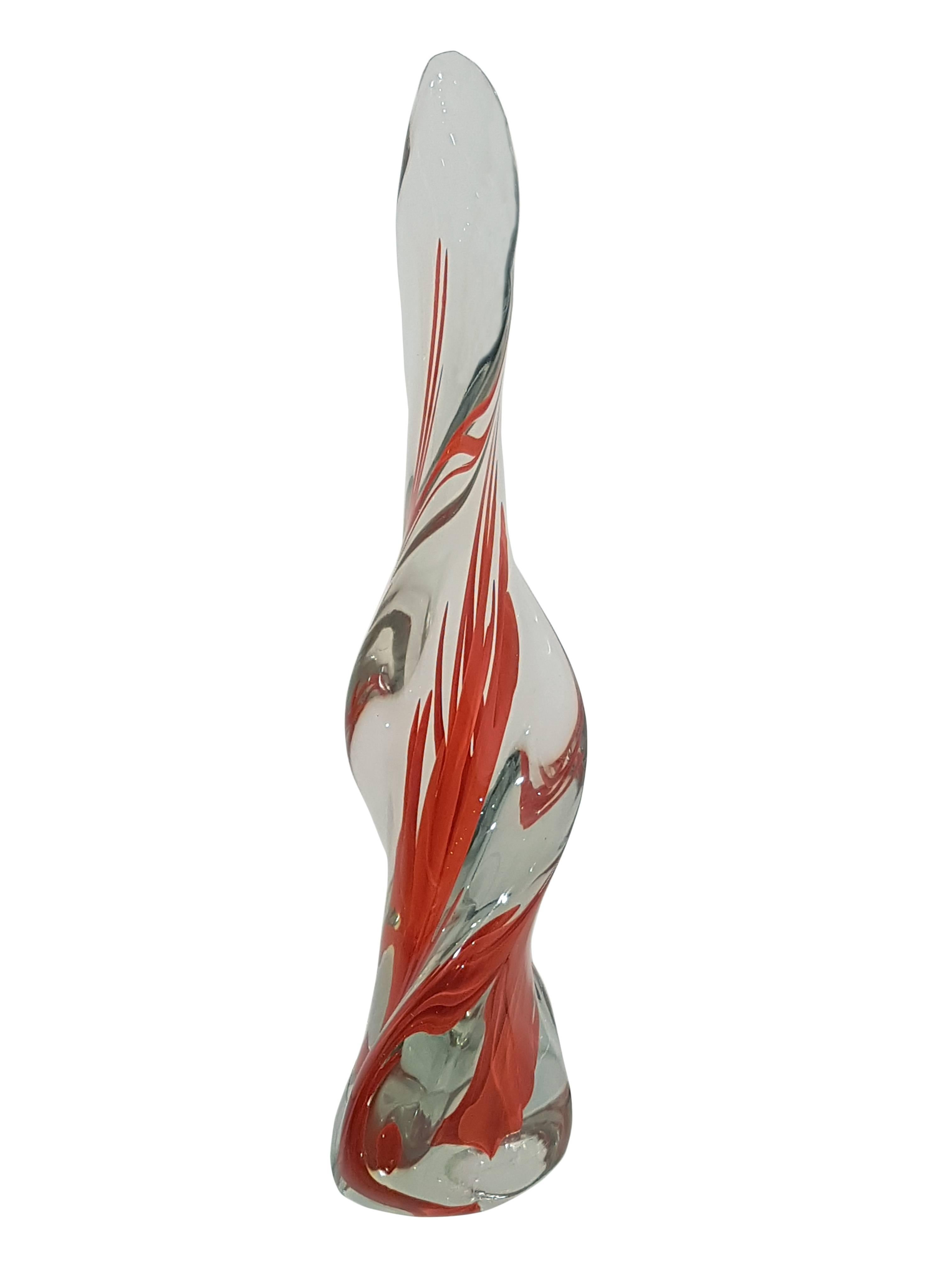 Italian 1950s, Venini Glass Spiraling Obelisk For Sale