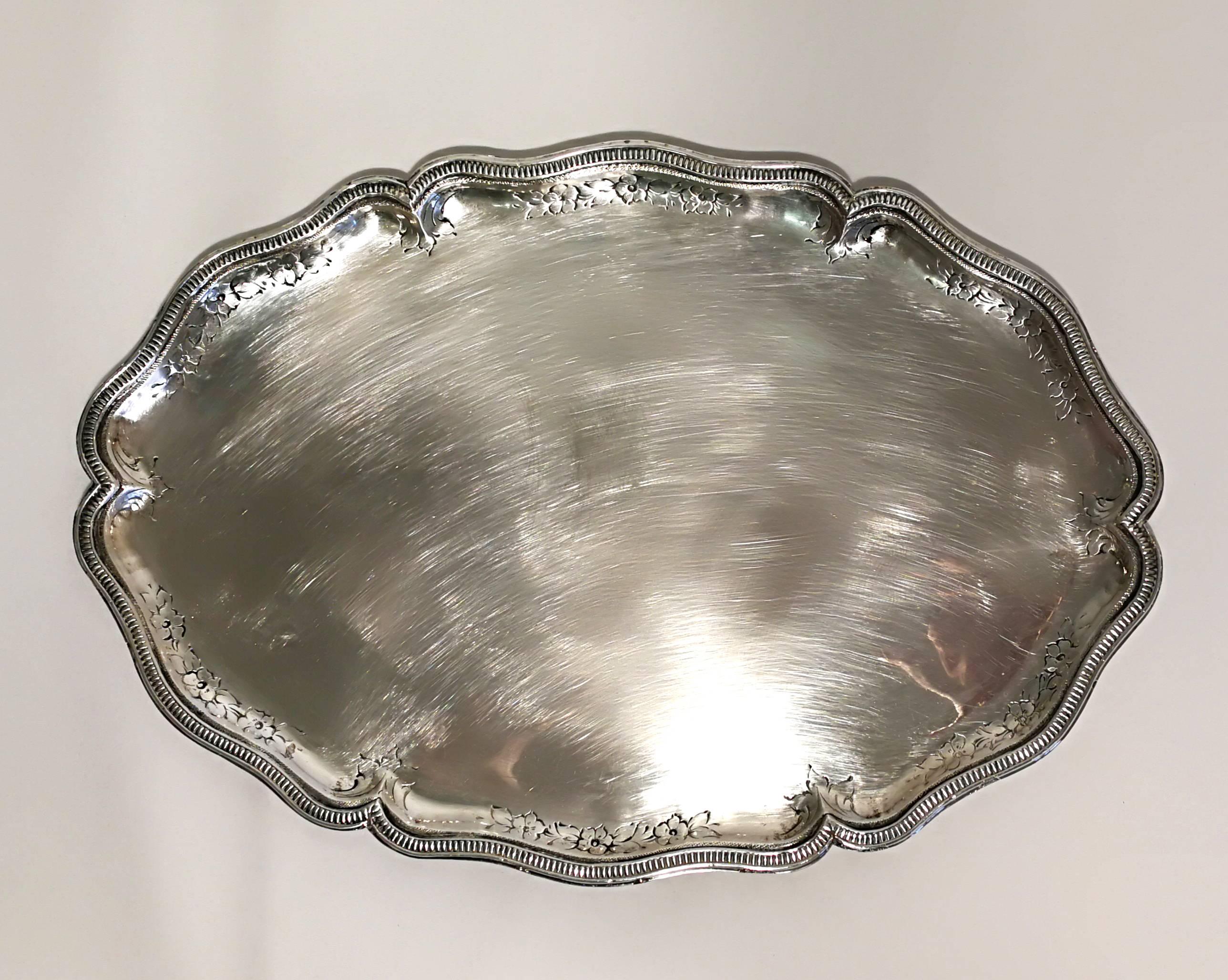 Silbernes Tablett im Zustand „Gut“ im Angebot in Roma, IT