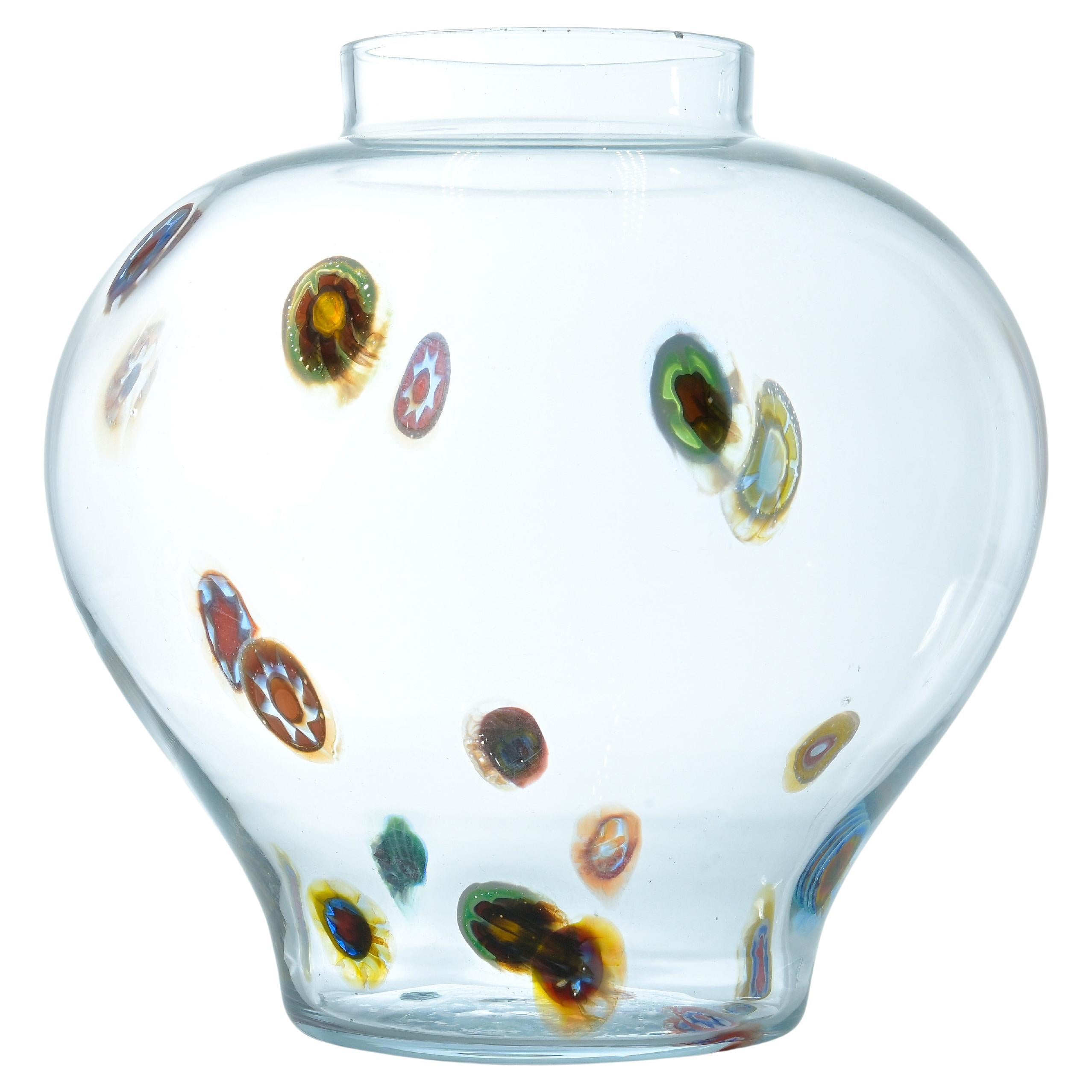 Vaso trasparente d'epoca in vetro di Murano, anni '30 in vendita