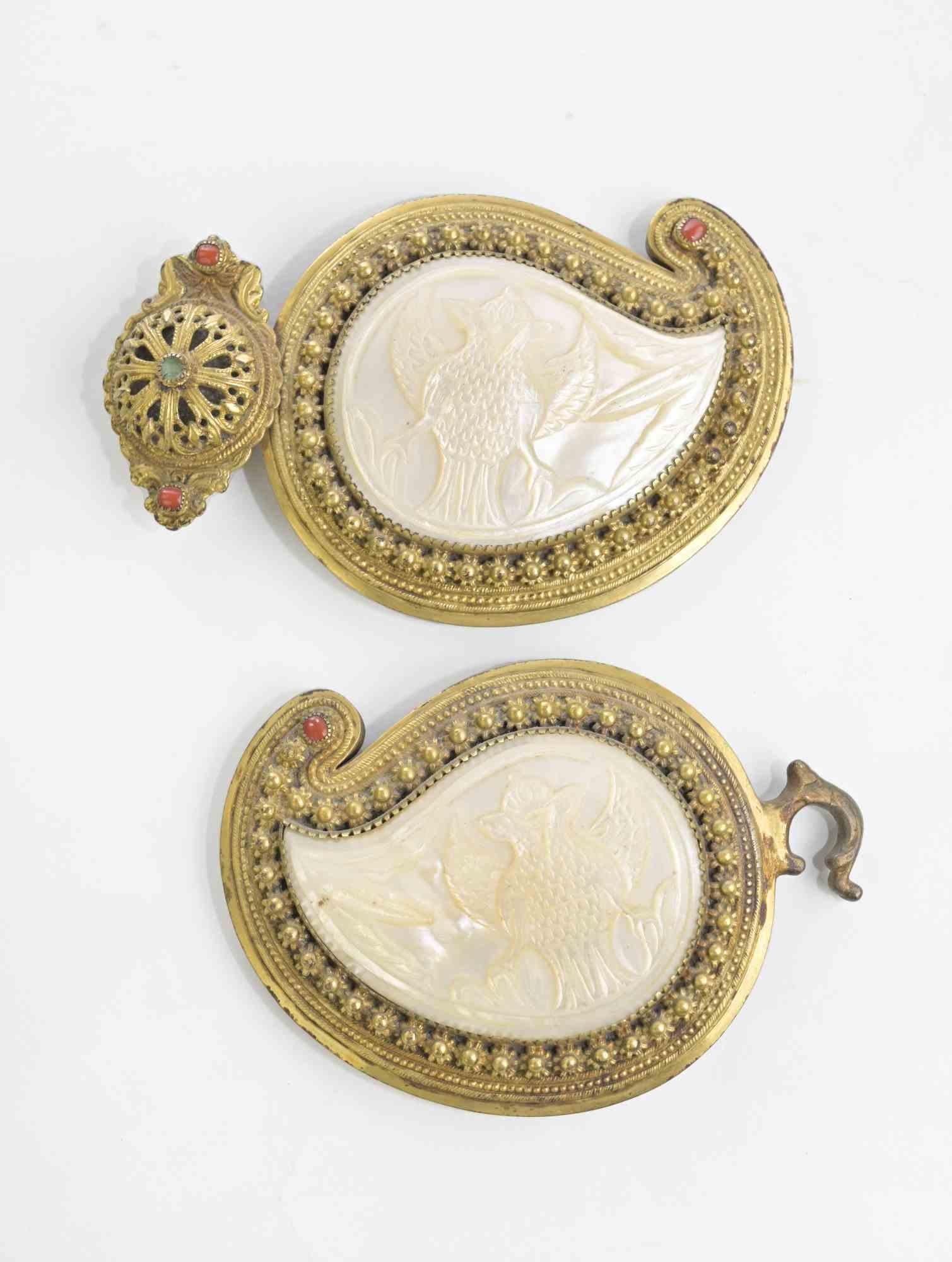 Métal Boucle et fermoir en argent doré d'Europe de l'Est, XIXe siècle en vente