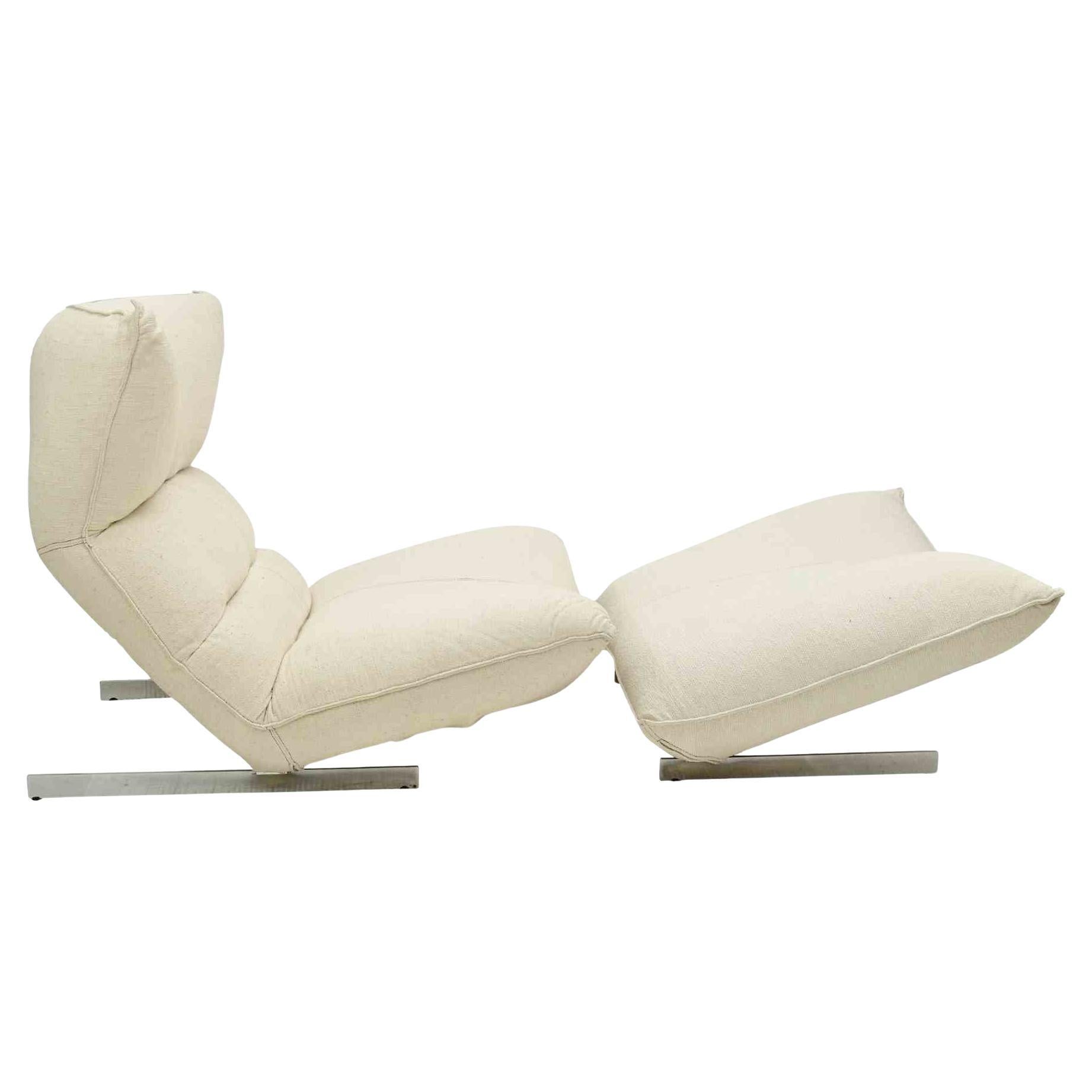 Chaise longue Canestrari avec ottoman par Vittorio Varo, Italie, années 1970