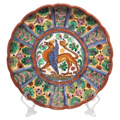 Ubaldo Grazia (D. Grazia) Majolica Charger with Mythological Griffin