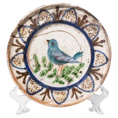 Plato con forma de pájaro de cerámica popular italiana (Italia central o meridional), mediados del siglo XX