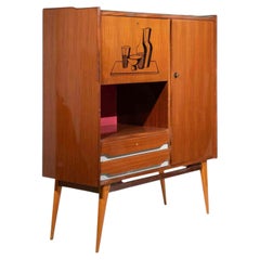 Italienischer Barschrank im Mid-Century-Modern-Stil, Mitte des 20. Jahrhunderts