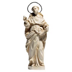 Ivory Sculpture Depicting Saint Thomas Aquinas, 17th century