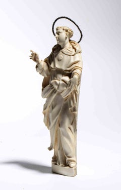 Ivory Sculpture Depicting Saint Thomas Aquinas, 17th century