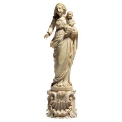 Ivory Sculpture Depicting Madonna and Child, Early 18th century