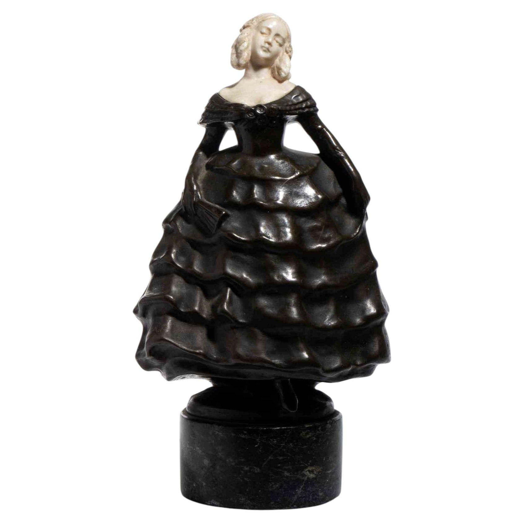 Bronze and Ivory Sculpture by Ferdinand Lugerth, 20th century For Sale