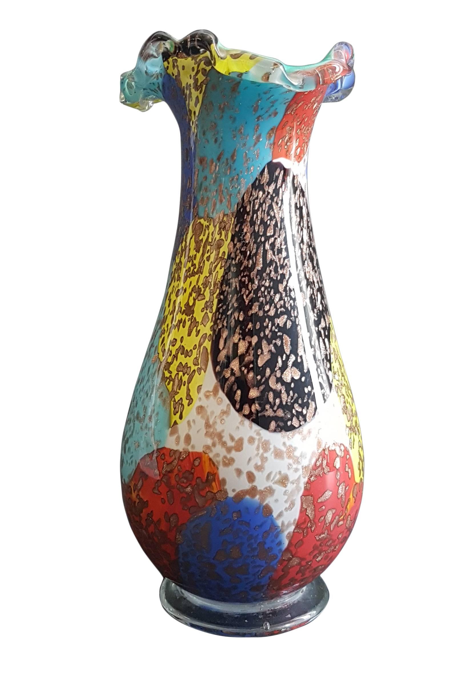Italian 1950s Murano Glass Vase by Arte Vetraria Muranese For Sale