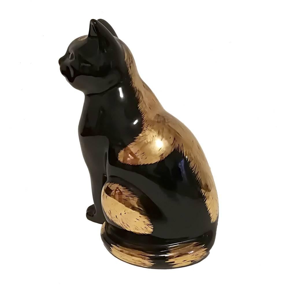 Modern Cat - Original Vintage Ceramic Sculpture by Piero Fornasetti 