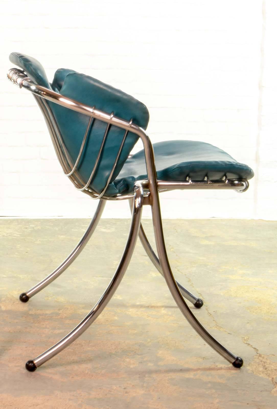 Late 20th Century Pair of Mid-Century Italian Dining Chairs Lynn by Gastone Rinaldi for RIMA