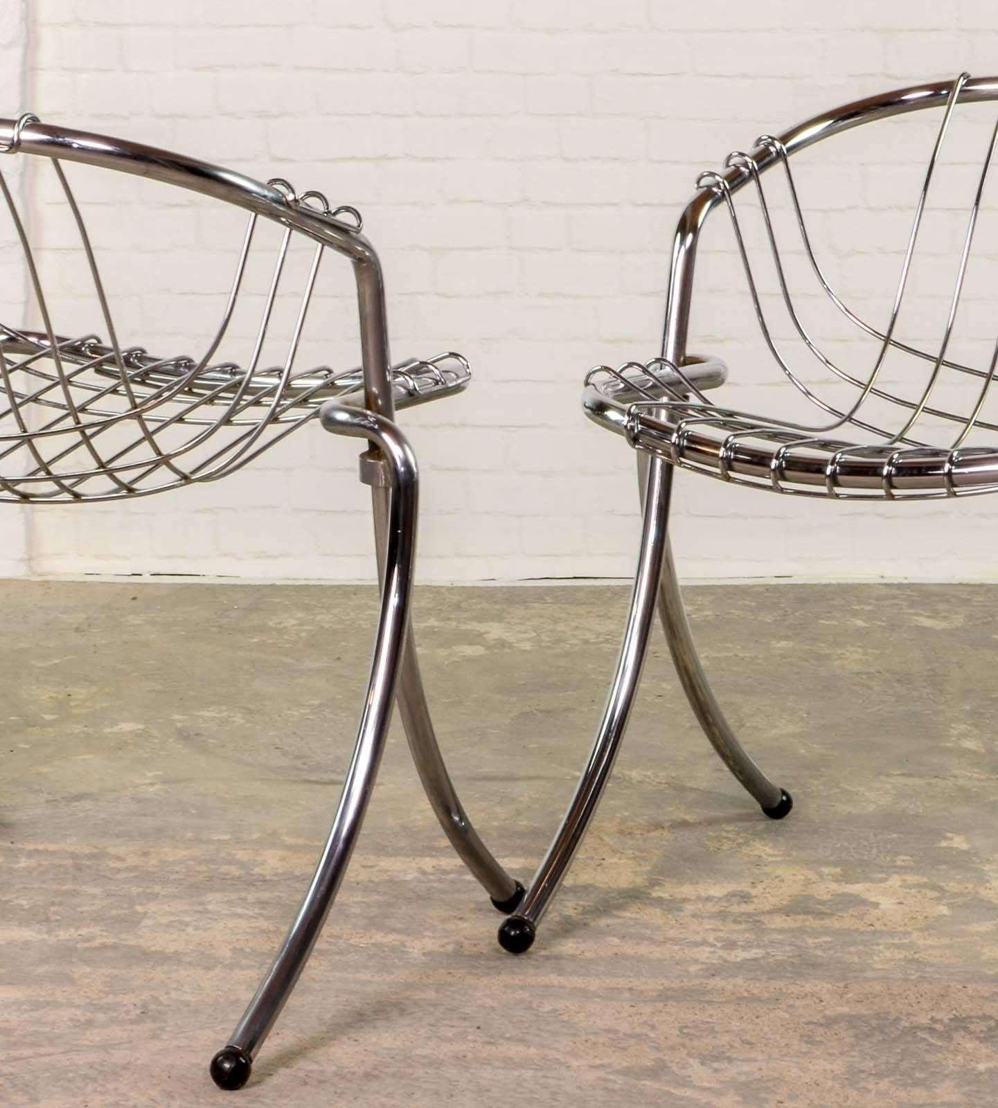 Pair of Mid-Century Italian Dining Chairs Lynn by Gastone Rinaldi for RIMA 4
