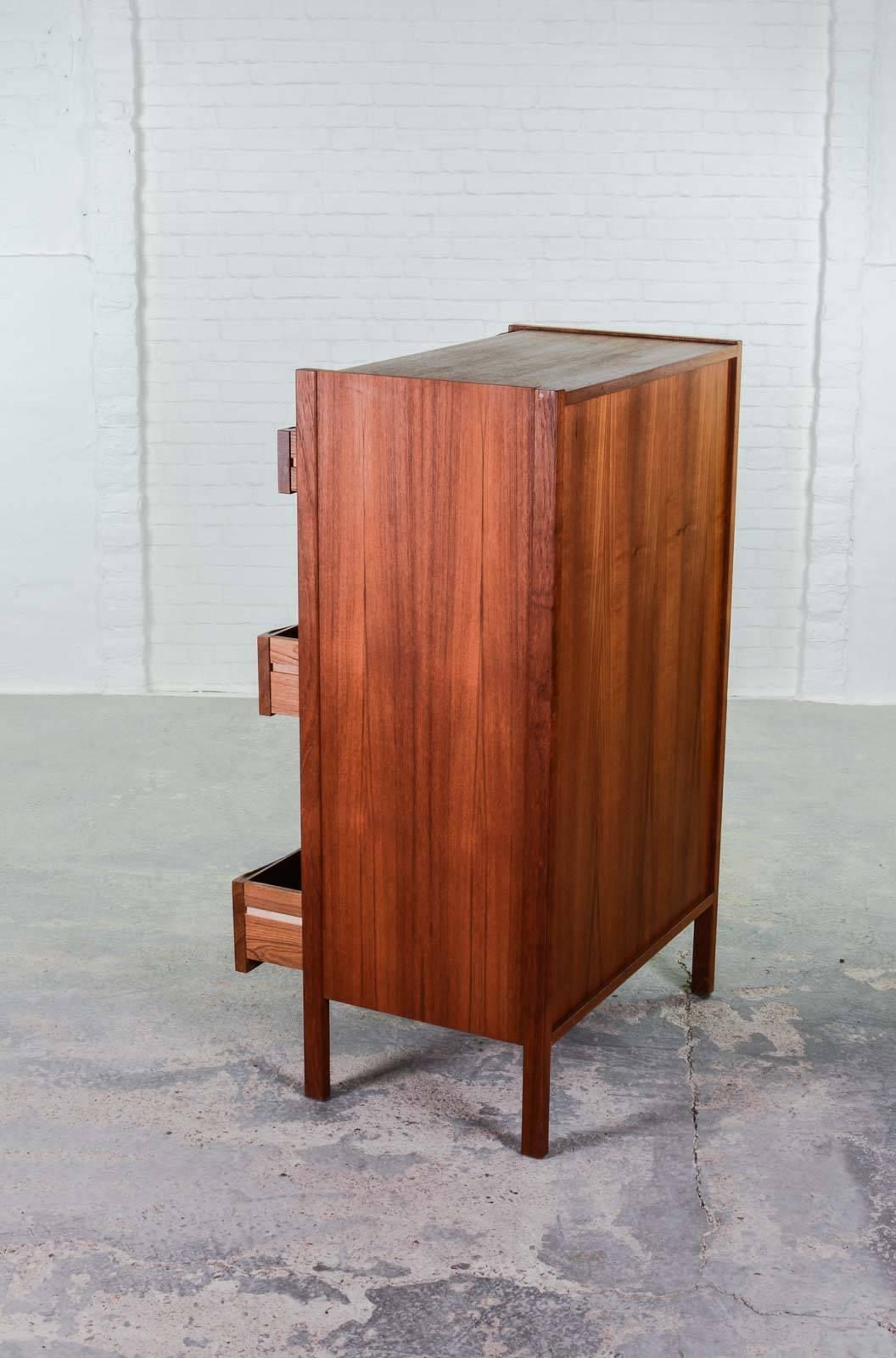 Woodwork Mid-Century Danish Teak Tall Chest of Drawers in Style of Arne Vodder, 1960s