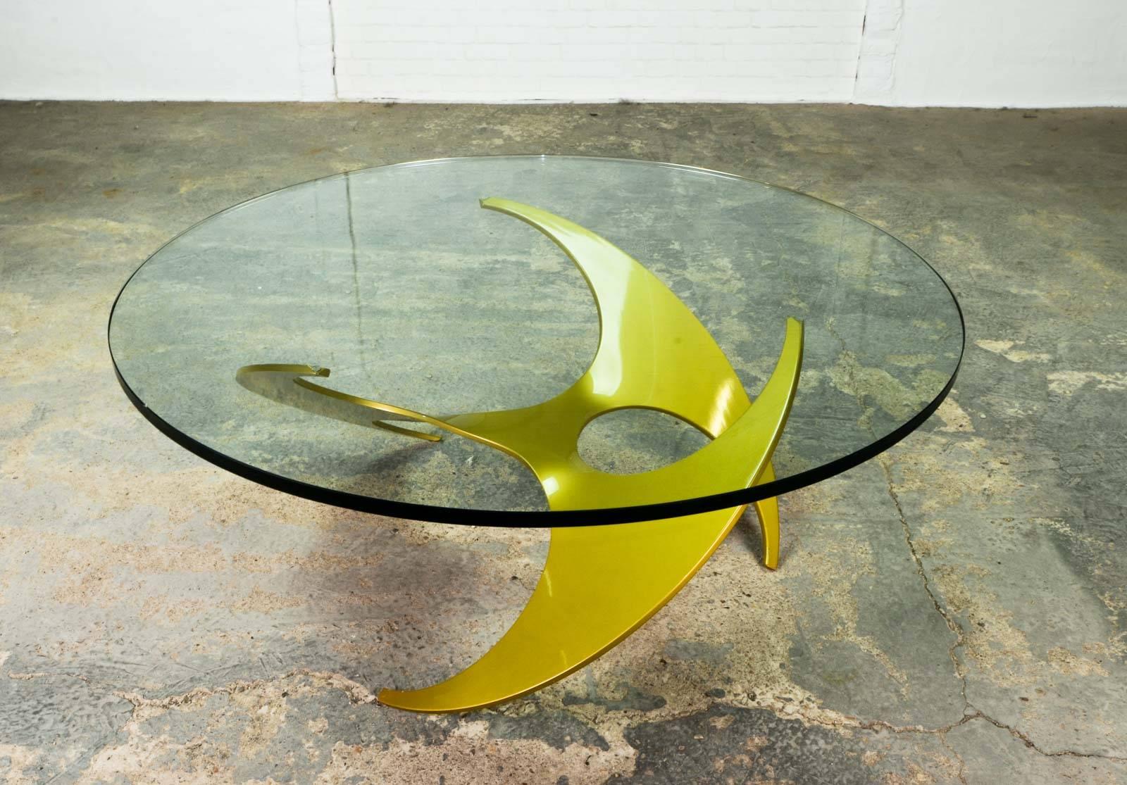 Anodized Rare Gold Propeller Cocktail Table by Knut Hesterberg for Ronald Schmitt