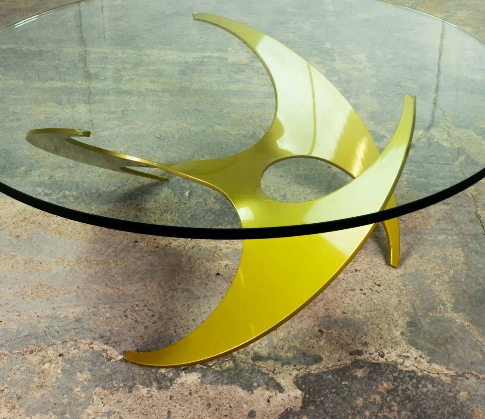 Mid-20th Century Rare Gold Propeller Cocktail Table by Knut Hesterberg for Ronald Schmitt