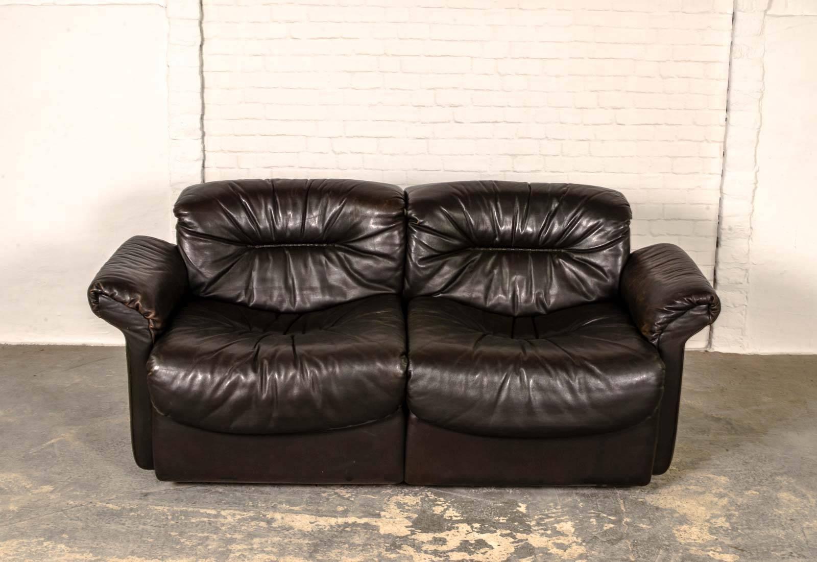Exclusive Mid-Century Leather Sofa Set and Lounge Chair Designed for De Sede In Excellent Condition In Maastricht, NL