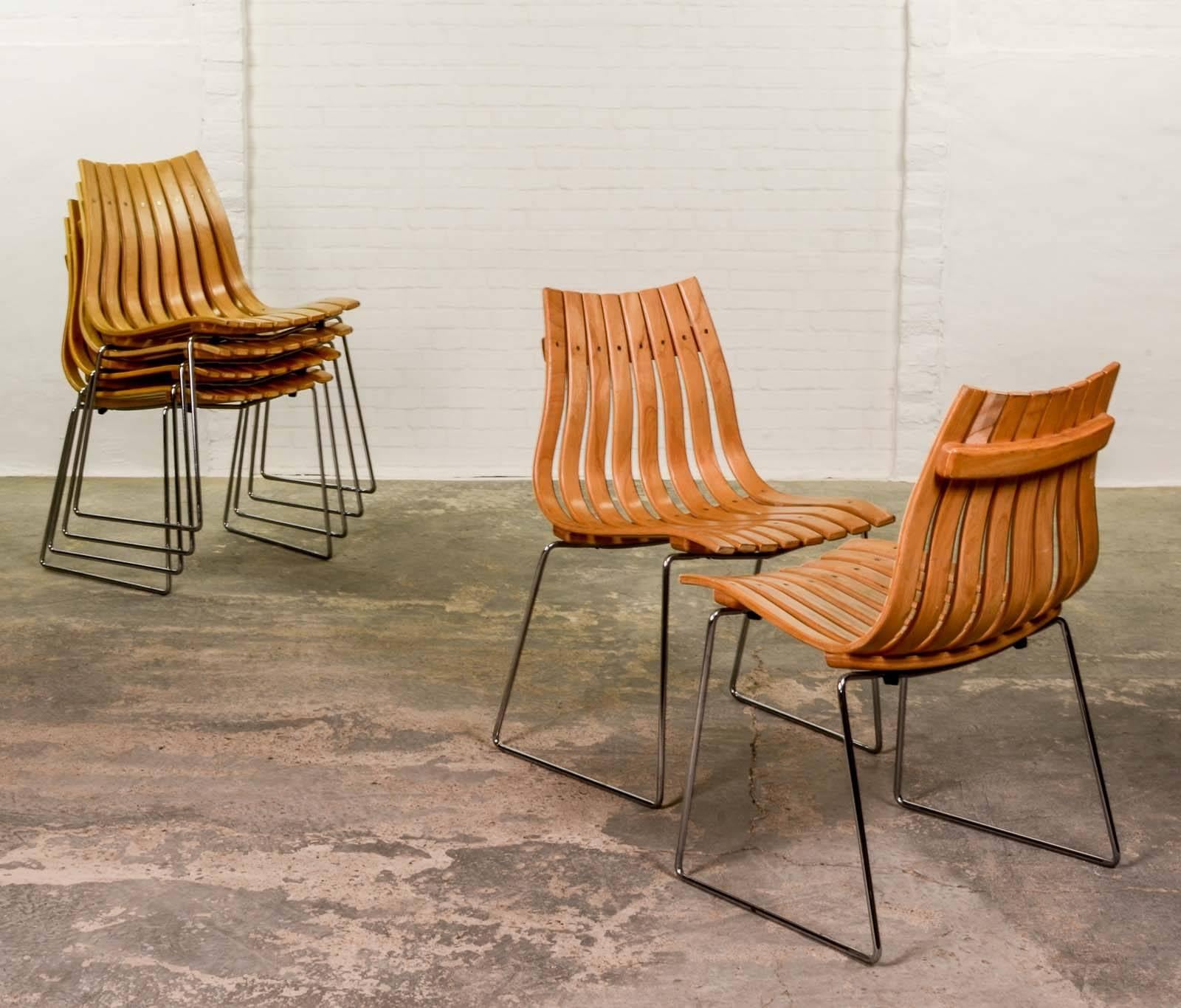 Mid-Century Modern Mid-Century Stackable Junior Dining Chairs by Norwegian Designer Hans Brattrud