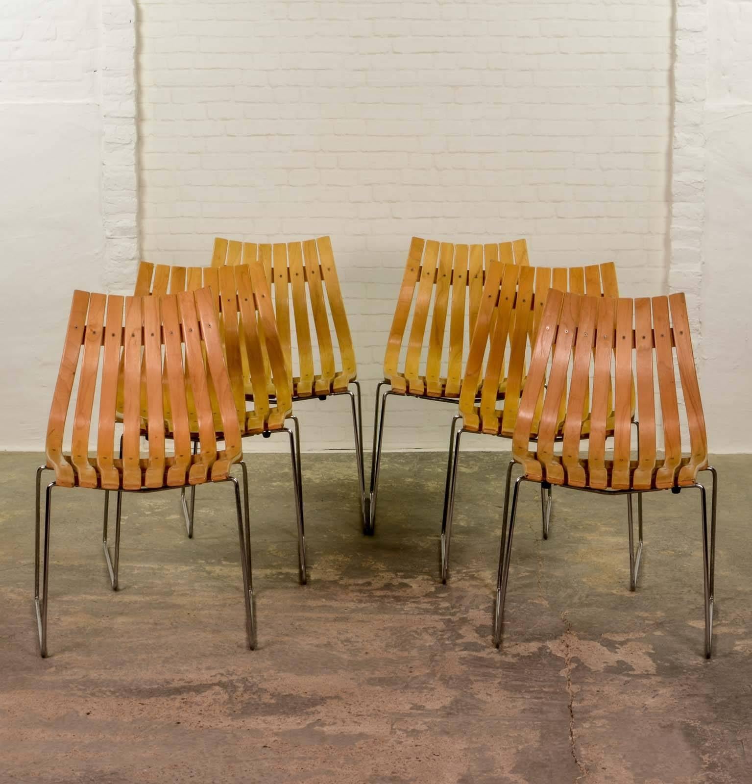 Mid-20th Century Mid-Century Stackable Junior Dining Chairs by Norwegian Designer Hans Brattrud