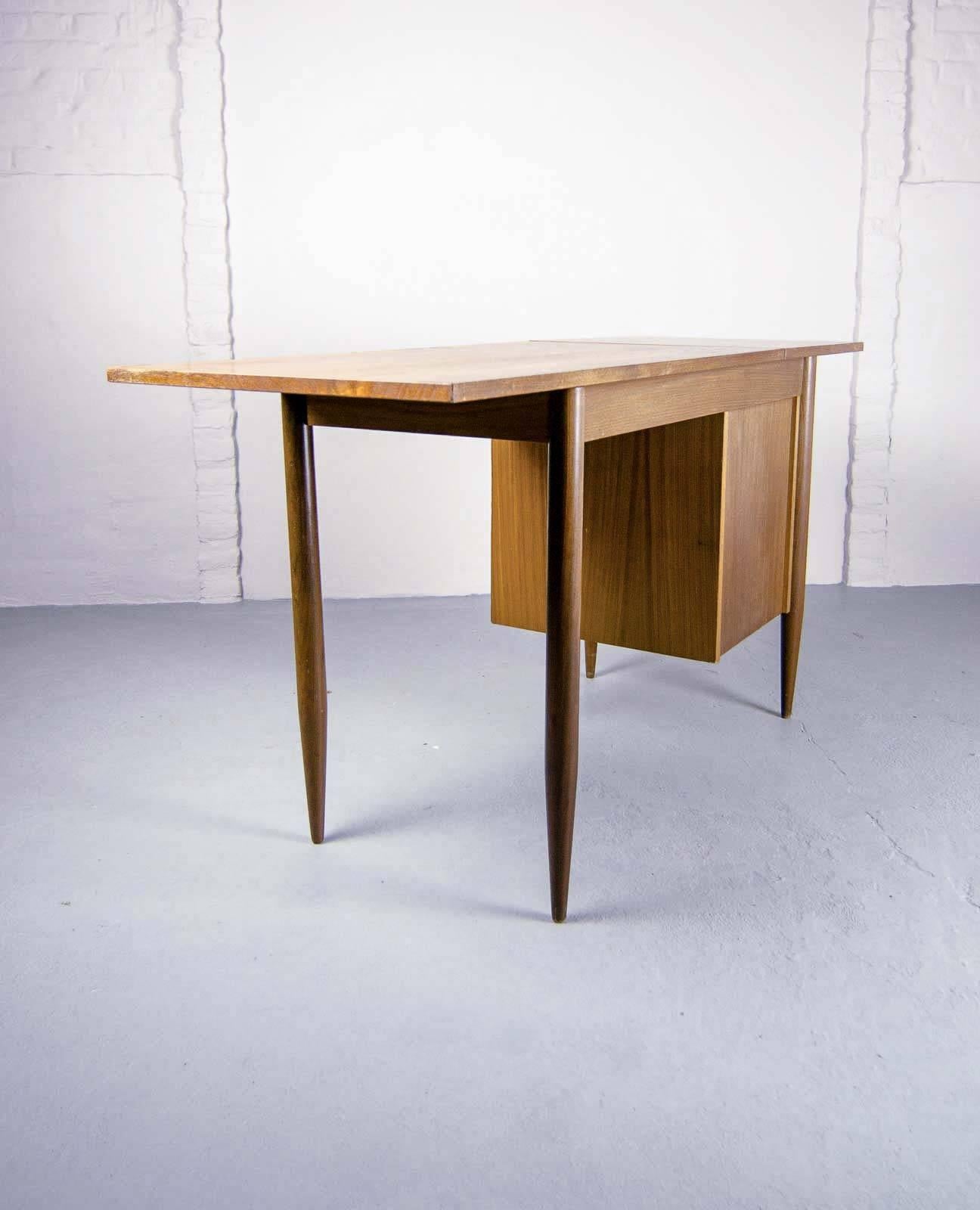 Finnish Mid-Century Drop-Leaf Desk Designed by Arne Vodder for Asko