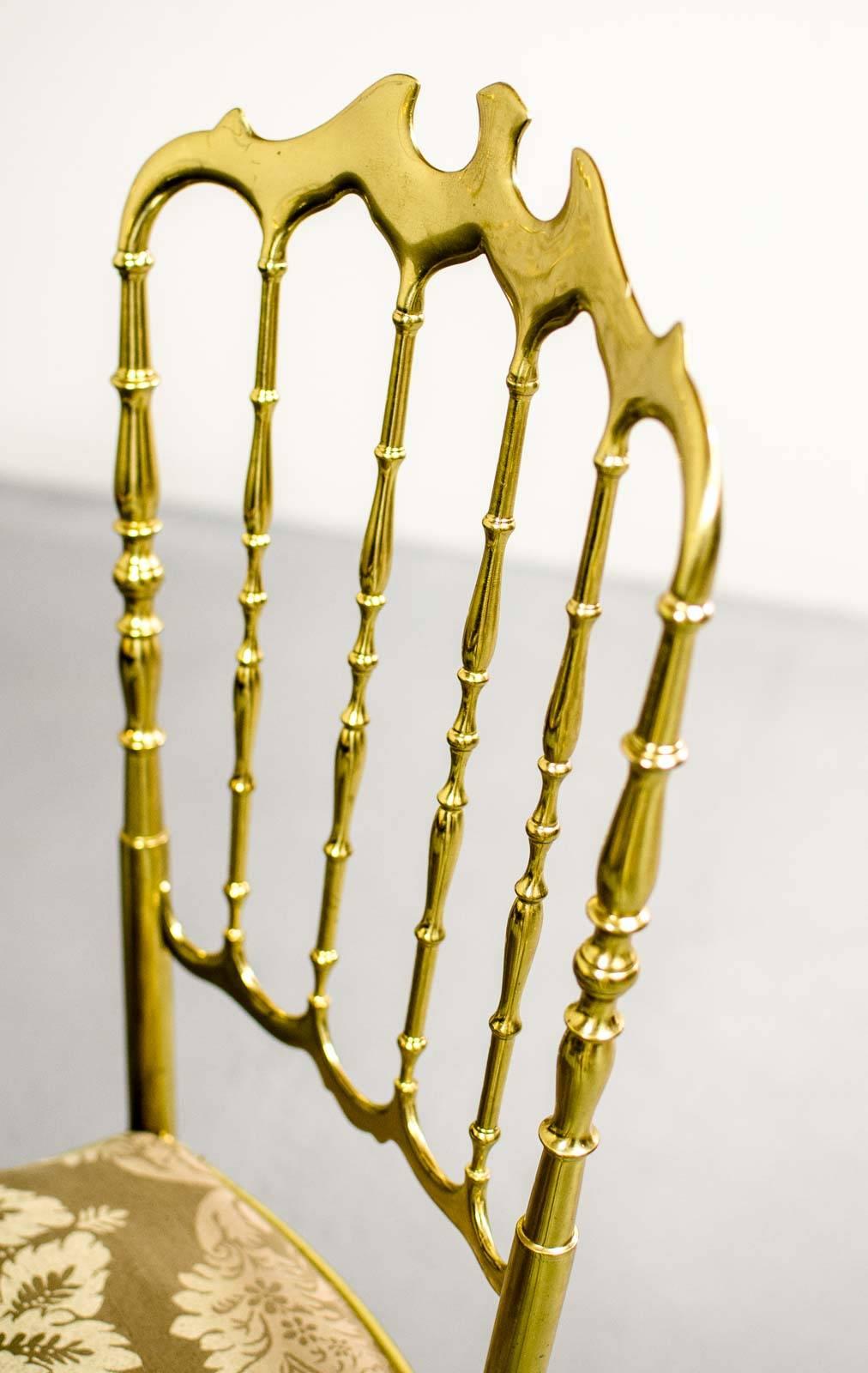 Mid-Century Set of Polished Brass Chiavari Chairs by Giuseppe Gaetano Descalzi 4