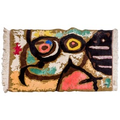 Rare Mid-Century Hand-Knotted Wool Tapestry 'Femme Et Oiseaux' (after) Joan Miró