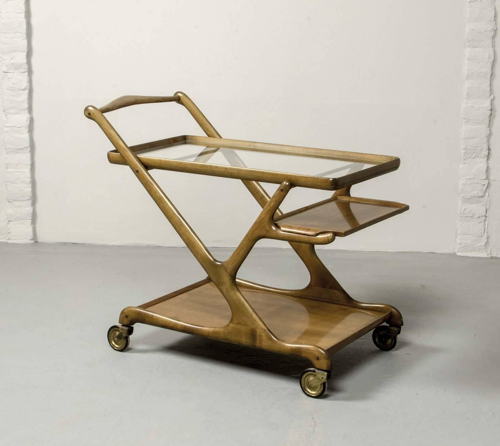 Mid-Century Modern Mid-Century Walnut Bar Trolley by Cesare Lacca for Cassina