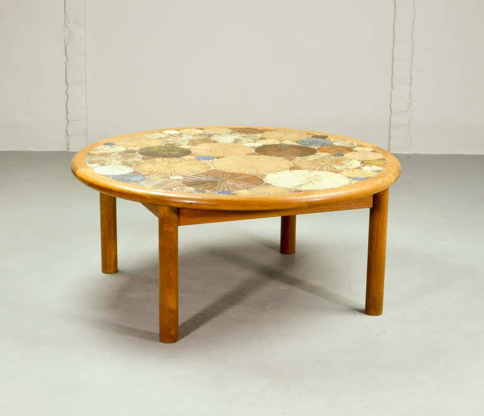 Danish Mid-Century Ceramic Art Tiles Coffee Table by Tue Poulsen for Haslev, Denmark