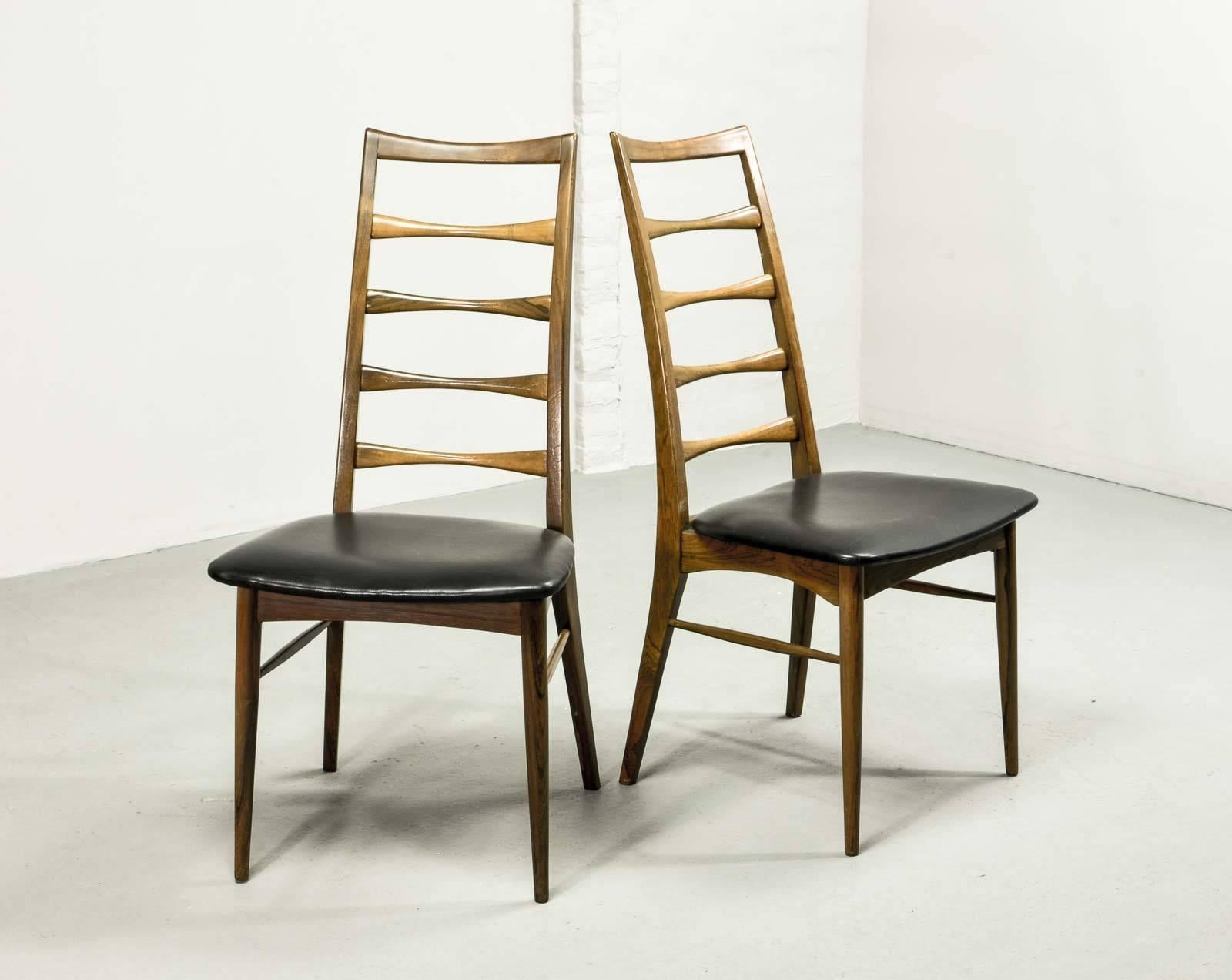 Mid-20th Century Exclusive Rosewood Set of Six ‘Lis' Dining Chairs Designed by Niels Koefoed