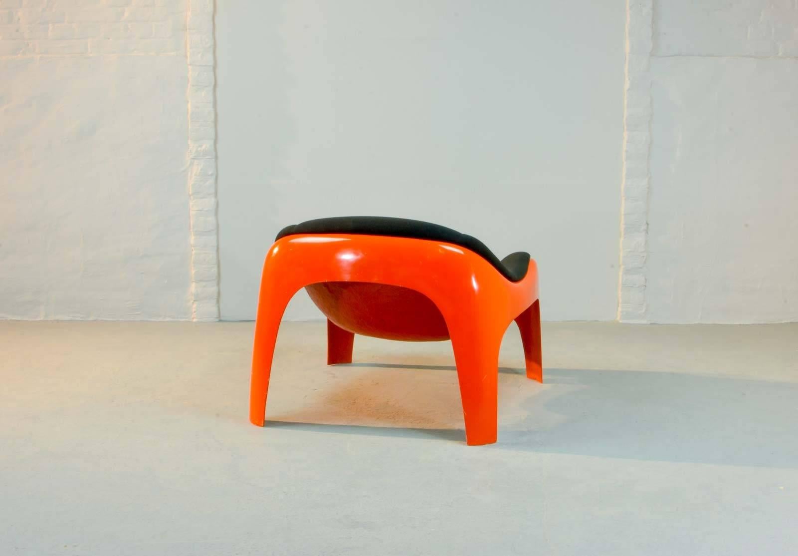 Fabric Iconic Italian Fiberglass Lounge Chair by Sergio Mazza for Artemide, 1960s