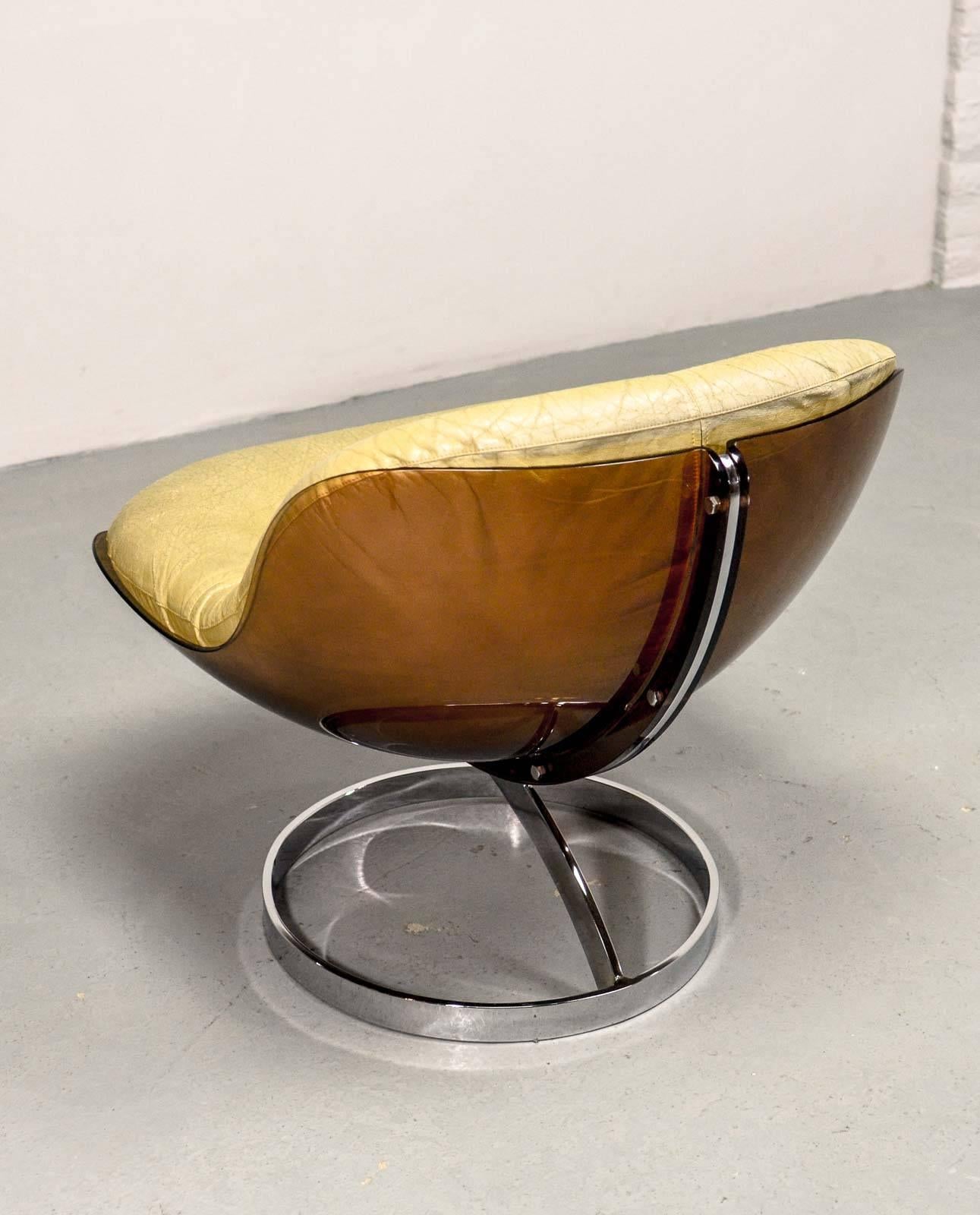 Faux Leather Rare Boris Tabacoff 'Sphere' Lounge Chair by MMM, 1971
