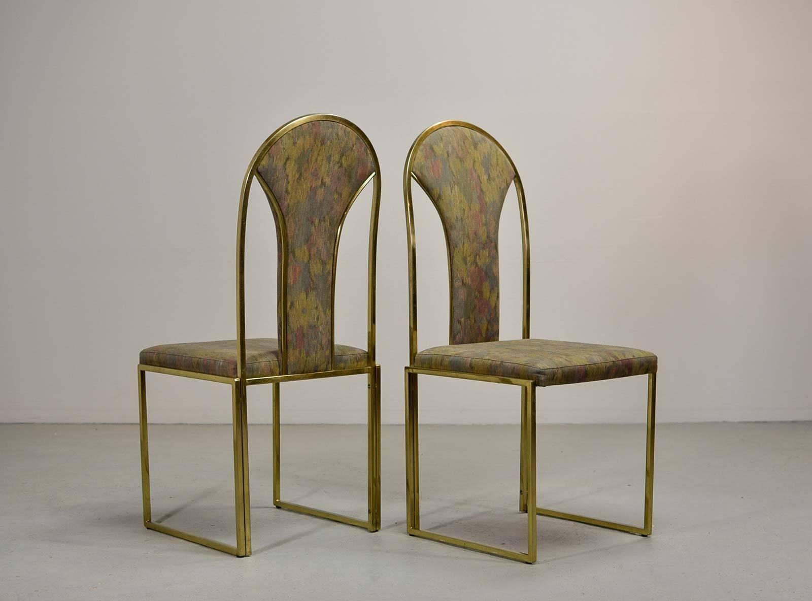 Late 20th Century Set of Six Luxurious Brass Dining Chairs by Belgo Chrome, 1970s