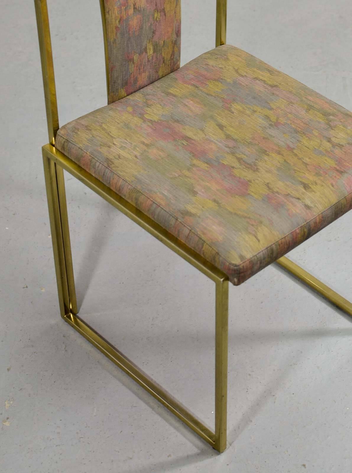 Set of Six Luxurious Brass Dining Chairs by Belgo Chrome, 1970s 2