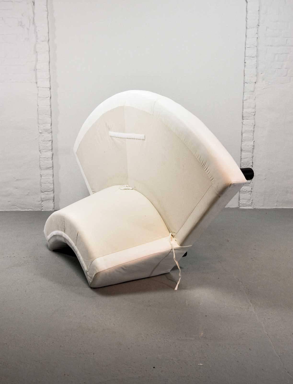 Rare and Fantastic Circular White Leather Sectional Italian Lounge Sofa, 1970s 4