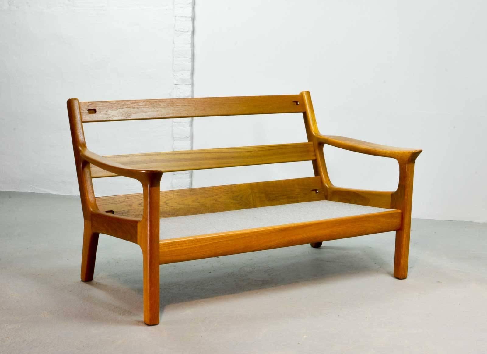 Midcentury Two-Seat Teak Sofa Designed by Juul Kristensen for Glostrup, 1960s 1