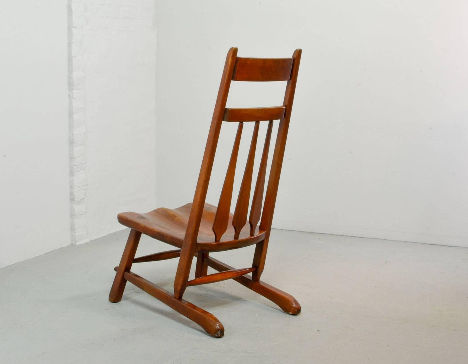 American Original Solid Maple Cushman Side Chair Designed by Herman de Vries, 1930s