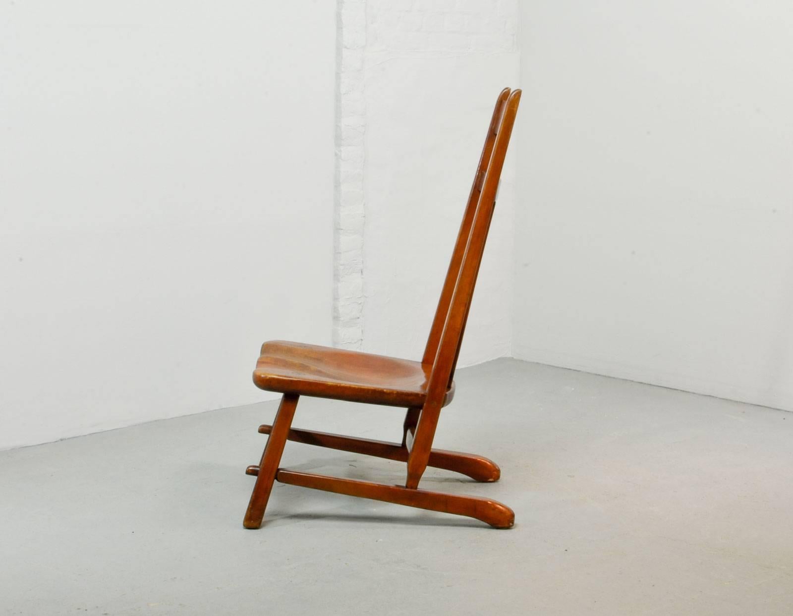 Mid-20th Century Original Solid Maple Cushman Side Chair Designed by Herman de Vries, 1930s