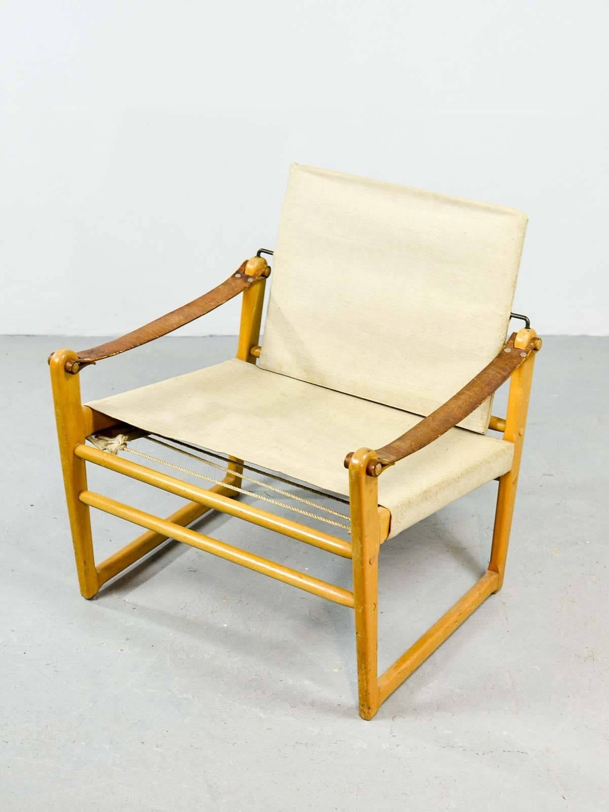 Mid-20th Century Pair of Midcentury Safari Chairs Designed by Bengt Ruda for Ikea, 1960s