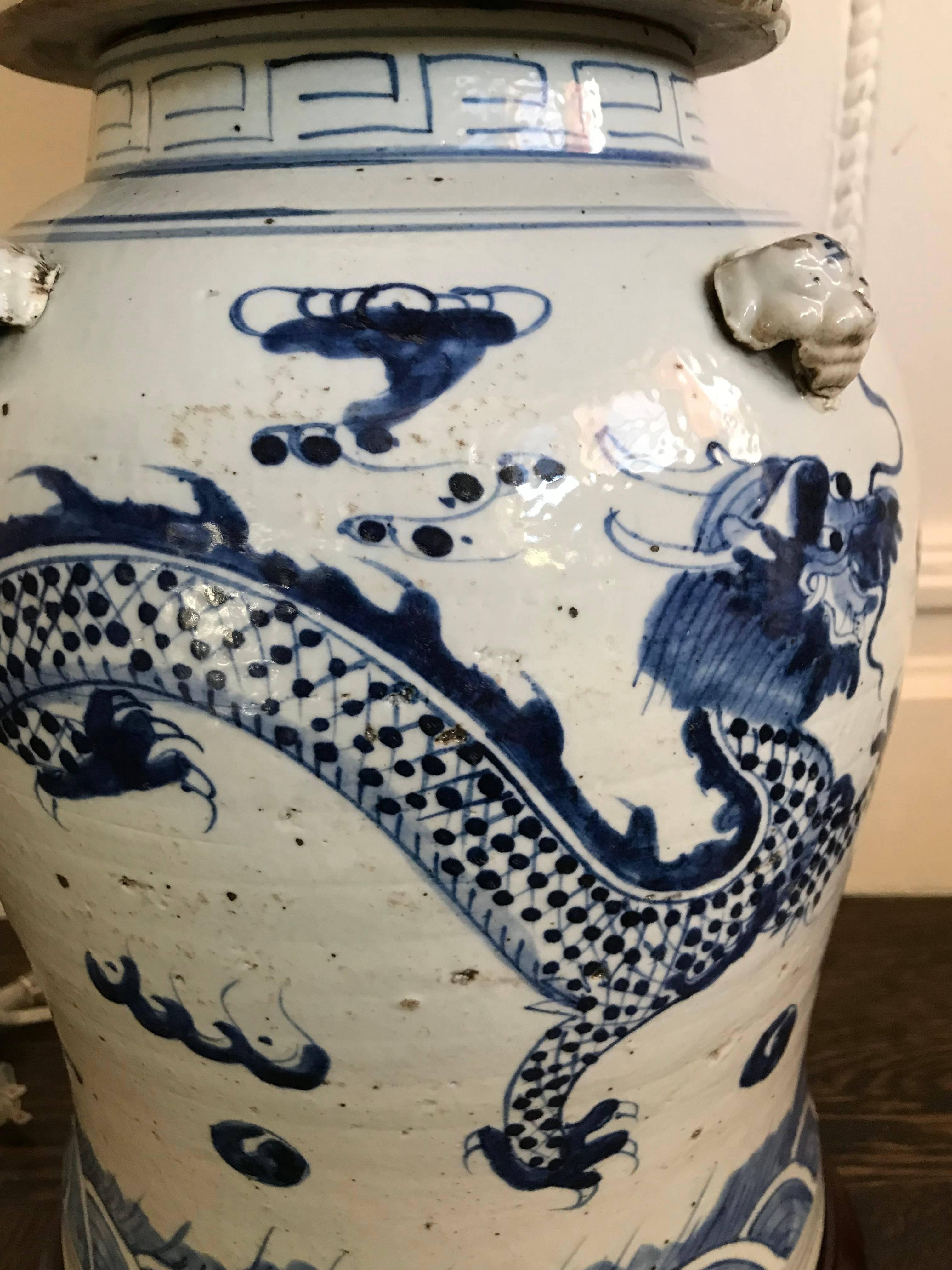 Chinoiserie Pair of Ginger Jar Lamps For Sale