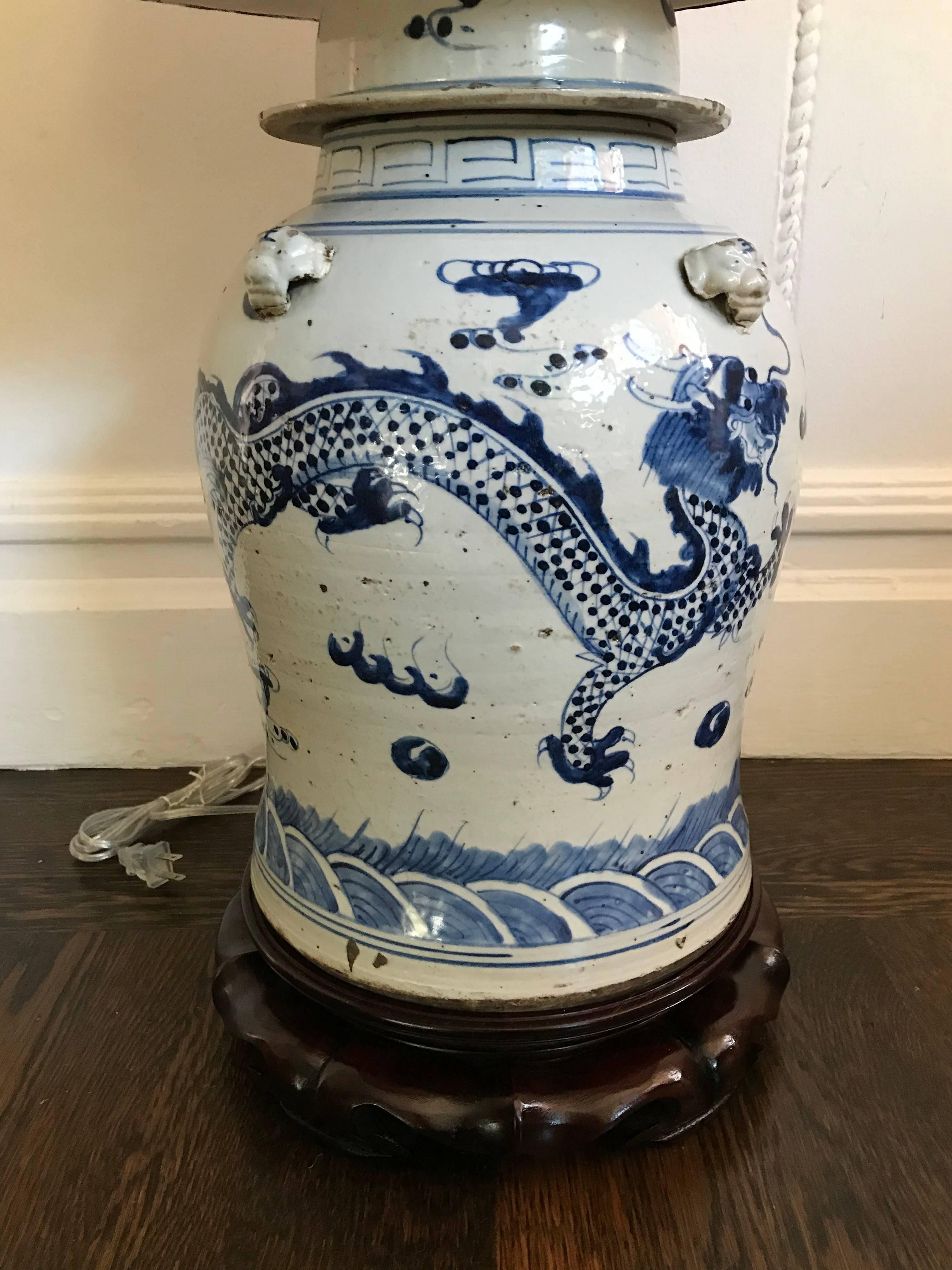 Chinese Pair of Ginger Jar Lamps For Sale