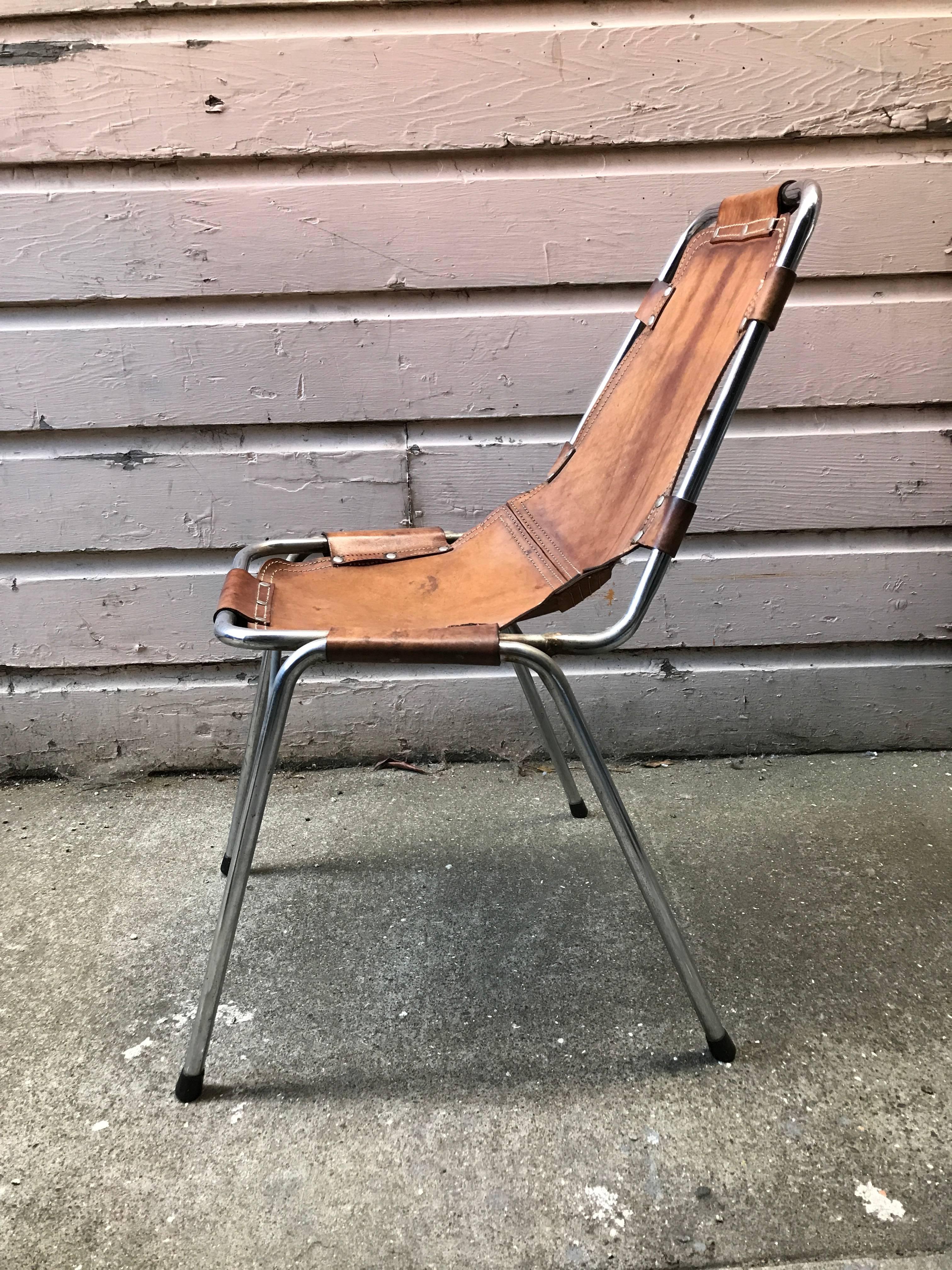 Les Arc Side Chair by Charlotte Perriand In Good Condition For Sale In San Francisco, CA
